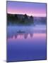 Canoeist on Lake at Sunrise, Algonquin Provincial Park, Ontario, Canada-Nancy Rotenberg-Mounted Photographic Print