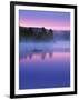 Canoeist on Lake at Sunrise, Algonquin Provincial Park, Ontario, Canada-Nancy Rotenberg-Framed Photographic Print