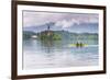 Canoeists on Lake Bled, Julian Alps, Gorenjska, Slovenia, Europe-Matthew Williams-Ellis-Framed Photographic Print