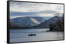 Canoeists, Ullswater, Lake District National Park, Cumbria, England, United Kingdom, Europe-James Emmerson-Framed Stretched Canvas