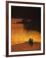 Canoers on Lake Metigoshe at Sunset, North Dakota, USA-Chuck Haney-Framed Photographic Print
