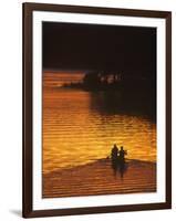 Canoers on Lake Metigoshe at Sunset, North Dakota, USA-Chuck Haney-Framed Photographic Print