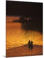 Canoers on Lake Metigoshe at Sunset, North Dakota, USA-Chuck Haney-Mounted Photographic Print