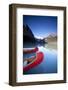 Canoes at Lake Louise, Canada-Lindsay Daniels-Framed Photographic Print