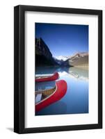 Canoes at Lake Louise, Canada-Lindsay Daniels-Framed Photographic Print