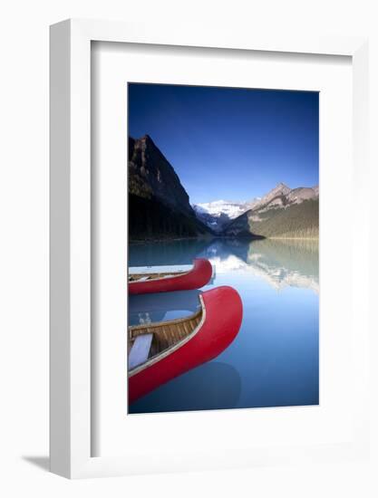 Canoes at Lake Louise, Canada-Lindsay Daniels-Framed Photographic Print