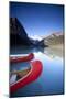 Canoes at Lake Louise, Canada-Lindsay Daniels-Mounted Photographic Print