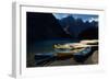 Canoes at Moraine Lake in Banff-W. Perry Conway-Framed Photographic Print