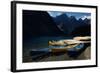 Canoes at Moraine Lake in Banff-W. Perry Conway-Framed Photographic Print