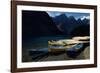 Canoes at Moraine Lake in Banff-W. Perry Conway-Framed Photographic Print