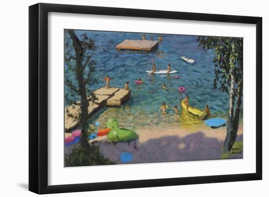 Canoes, Croatia, 2018 (Oil on Canvas)-Andrew Macara-Framed Giclee Print