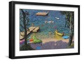 Canoes, Croatia, 2018 (Oil on Canvas)-Andrew Macara-Framed Giclee Print