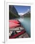 Canoes for Hire on Lake Louise, Banff National Park, UNESCO World Heritage Site, Alberta, Rocky Mou-Martin Child-Framed Photographic Print