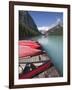 Canoes for Hire on Lake Louise, Banff National Park, UNESCO World Heritage Site, Alberta, Rocky Mou-Martin Child-Framed Photographic Print