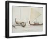 Canoes of Inhabitants of Pis and Iros Islands (Caroline Islands)-null-Framed Giclee Print