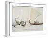 Canoes of Inhabitants of Pis and Iros Islands (Caroline Islands)-null-Framed Giclee Print