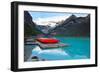 Canoes of Lake Louise, Alberta, Canada-George Oze-Framed Photographic Print