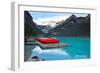 Canoes of Lake Louise, Alberta, Canada-George Oze-Framed Photographic Print
