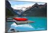 Canoes of Lake Louise, Alberta, Canada-George Oze-Mounted Photographic Print