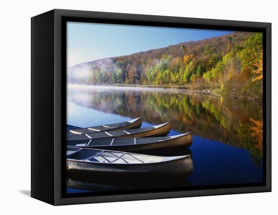 Canoes on a Rural Lake-Darrell Gulin-Framed Stretched Canvas