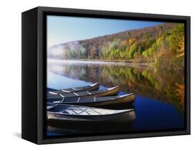 Canoes on a Rural Lake-Darrell Gulin-Framed Stretched Canvas