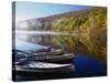 Canoes on a Rural Lake-Darrell Gulin-Stretched Canvas