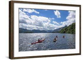 Canoes on Derwentwater, View Towards Borrowdale Valley, Keswick-James Emmerson-Framed Photographic Print