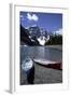 Canoes on the Shore of Moraine Lake, Banff National Park, Alberta, Canada-Natalie Tepper-Framed Photo