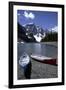 Canoes on the Shore of Moraine Lake, Banff National Park, Alberta, Canada-Natalie Tepper-Framed Photo