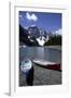 Canoes on the Shore of Moraine Lake, Banff National Park, Alberta, Canada-Natalie Tepper-Framed Photo