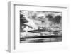 Canoes Tahiti Island Rain Storm Coming, Outer Reef Water, Moorea, Tahiti, French Polynesia.-William Perry-Framed Photographic Print