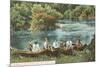 Canoing on Huron River, Ann Arbor, Michigan-null-Mounted Art Print