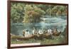 Canoing on Huron River, Ann Arbor, Michigan-null-Framed Art Print