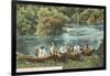 Canoing on Huron River, Ann Arbor, Michigan-null-Framed Art Print