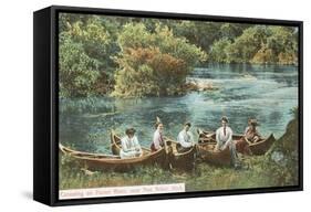 Canoing on Huron River, Ann Arbor, Michigan-null-Framed Stretched Canvas