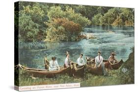 Canoing on Huron River, Ann Arbor, Michigan-null-Stretched Canvas