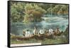 Canoing on Huron River, Ann Arbor, Michigan-null-Framed Stretched Canvas