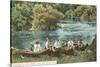 Canoing on Huron River, Ann Arbor, Michigan-null-Stretched Canvas