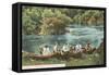 Canoing on Huron River, Ann Arbor, Michigan-null-Framed Stretched Canvas