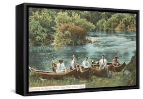 Canoing on Huron River, Ann Arbor, Michigan-null-Framed Stretched Canvas