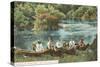 Canoing on Huron River, Ann Arbor, Michigan-null-Stretched Canvas