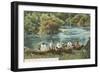 Canoing on Huron River, Ann Arbor, Michigan-null-Framed Art Print