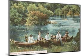 Canoing on Huron River, Ann Arbor, Michigan-null-Mounted Art Print