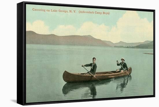 Canoing on Lake George, New York State-null-Framed Stretched Canvas