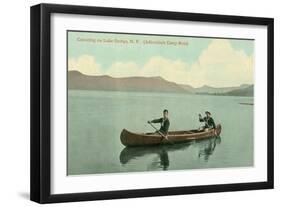 Canoing on Lake George, New York State-null-Framed Art Print