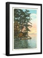 Canoing on Lake Winnipesaukee, New Hampshire-null-Framed Art Print