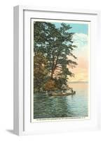 Canoing on Lake Winnipesaukee, New Hampshire-null-Framed Art Print