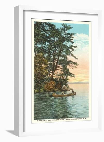 Canoing on Lake Winnipesaukee, New Hampshire-null-Framed Art Print