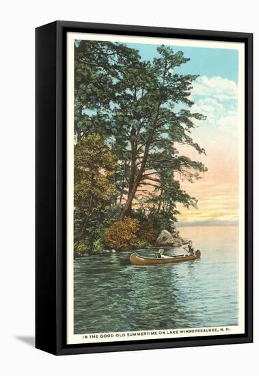 Canoing on Lake Winnipesaukee, New Hampshire-null-Framed Stretched Canvas