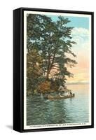 Canoing on Lake Winnipesaukee, New Hampshire-null-Framed Stretched Canvas